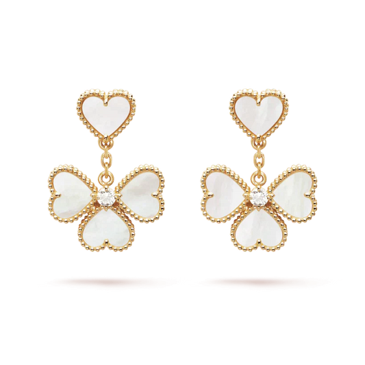 [Olivia JW]CLOVER SWEET WHITE MOP EARRINGS