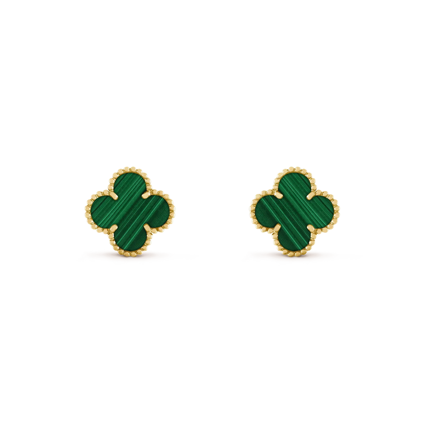 [Olivia JW]CLOVER MEDIUM 1 MOTIFS MALACHITE  EARRINGS