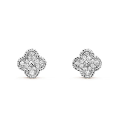 [Olivia JW]CLOVER MINI DIAMOND STUD EARRINGS