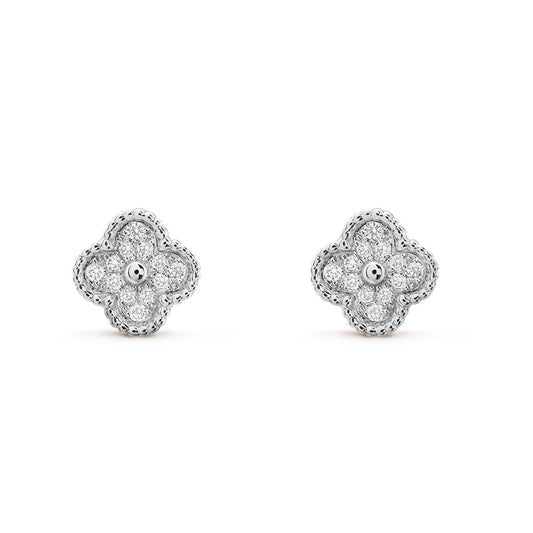 [Olivia JW]CLOVER MINI DIAMOND STUD EARRINGS