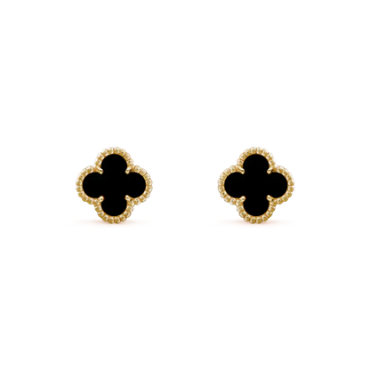 [Olivia JW]CLOVER MINI 9.5MM BLACK MOP EARRINGS