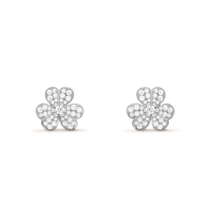 [Olivia JW]CLOVER COMOS DIAMOND EARRINGS SILVER