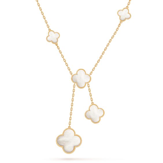 [Olivia JW]CLOVER MOTHER OF PEARL NECKLACE 6 MOTIF