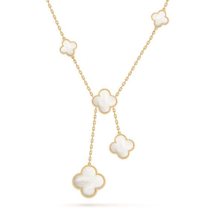 [Olivia JW]CLOVER MOTHER OF PEARL NECKLACE 6 MOTIF