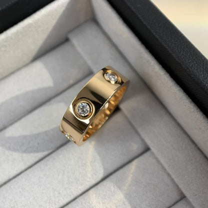 [Olivia JW]LOVE RING 5.5MM 6 DIAMONDS PINK GOLD