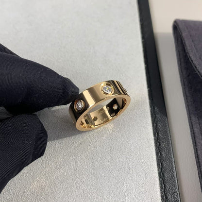 [Olivia JW]LOVE RING 5.5MM 6 DIAMONDS PINK GOLD