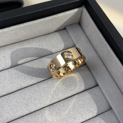 [Olivia JW]LOVE RING 5.5MM 6 DIAMONDS PINK GOLD