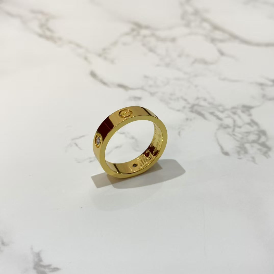 [Olivia JW]LOVE RING 5.5MM 3 DIAMONDS GOLD