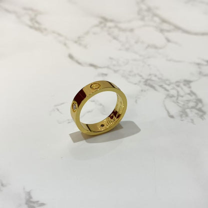 [Olivia JW]LOVE RING 5.5MM 3 DIAMONDS GOLD