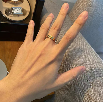 [Olivia JW]LOVE RING 5.5MM 3 DIAMONDS GOLD