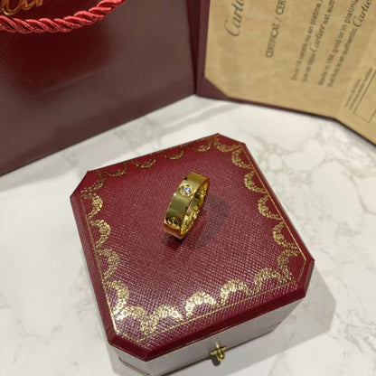 [Olivia JW]LOVE RING 5.5MM 3 DIAMONDS GOLD