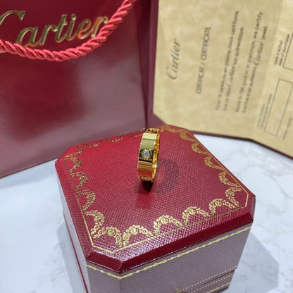[Olivia JW]LOVE RING 5.5MM 3 DIAMONDS GOLD