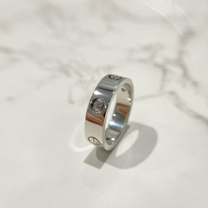 [Olivia JW]LOVE RING 5.5MM 3 DIAMONDS SILVER