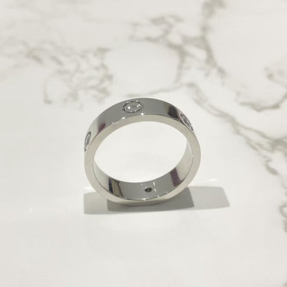 [Olivia JW]LOVE RING 5.5MM 3 DIAMONDS SILVER