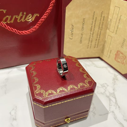[Olivia JW]LOVE RING 5.5MM 3 DIAMONDS SILVER