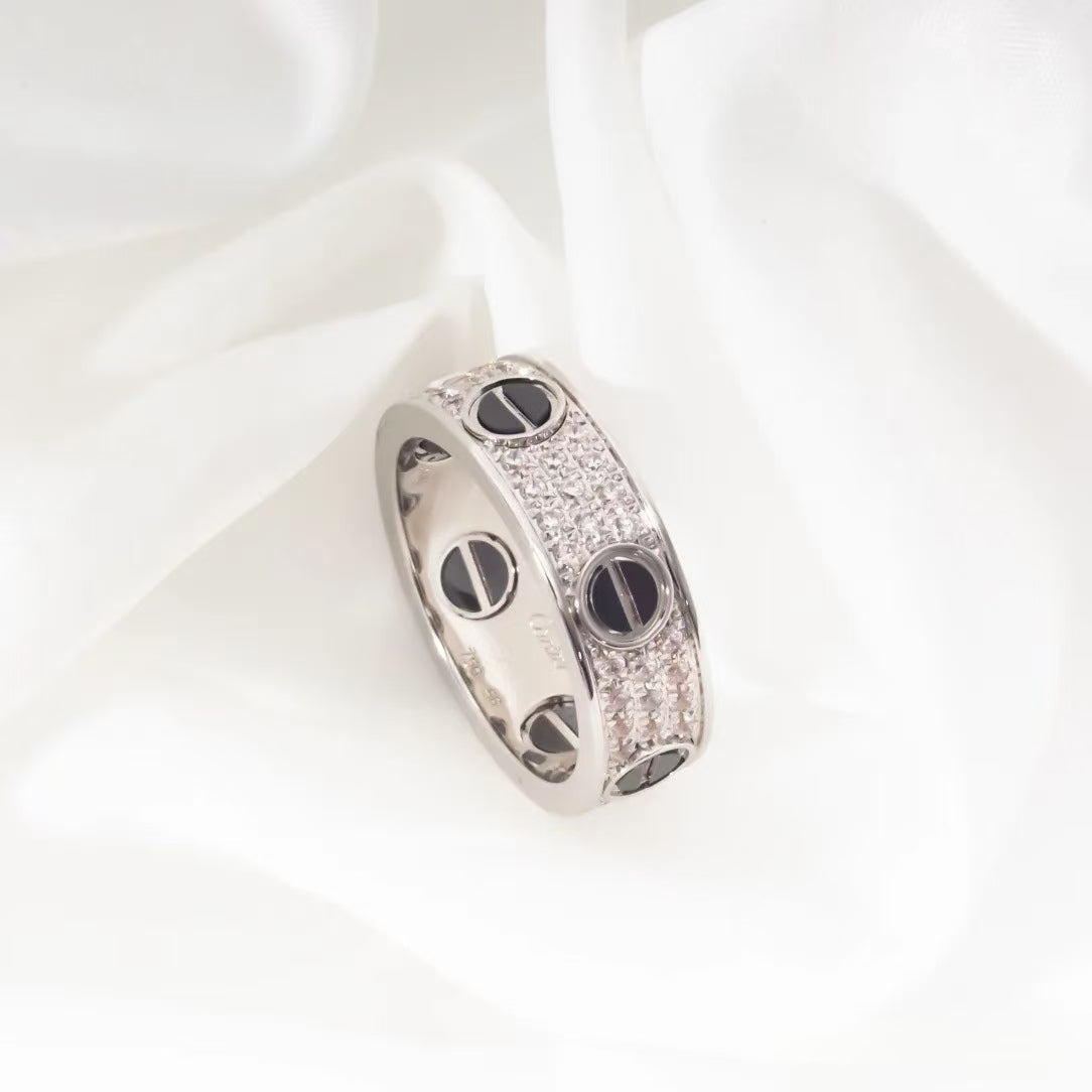 [Olivia JW]LOVE RING 5.5MM DIAMONDS PAVED CERAMIC