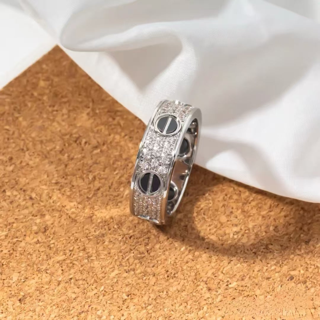 [Olivia JW]LOVE RING 5.5MM DIAMONDS PAVED CERAMIC