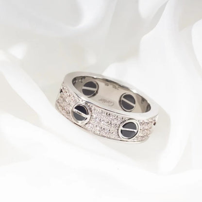 [Olivia JW]LOVE RING 5.5MM DIAMONDS PAVED CERAMIC