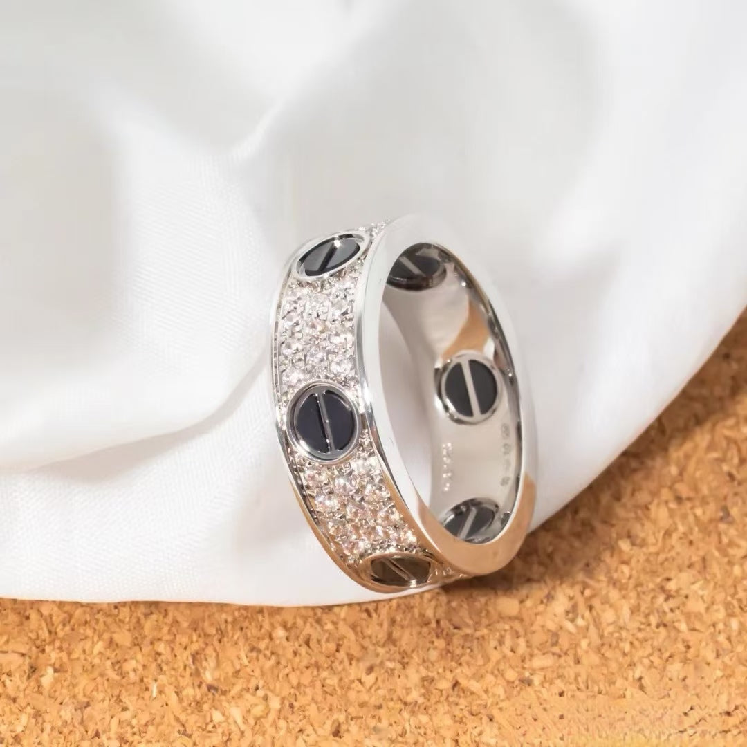 [Olivia JW]LOVE RING 5.5MM DIAMONDS PAVED CERAMIC