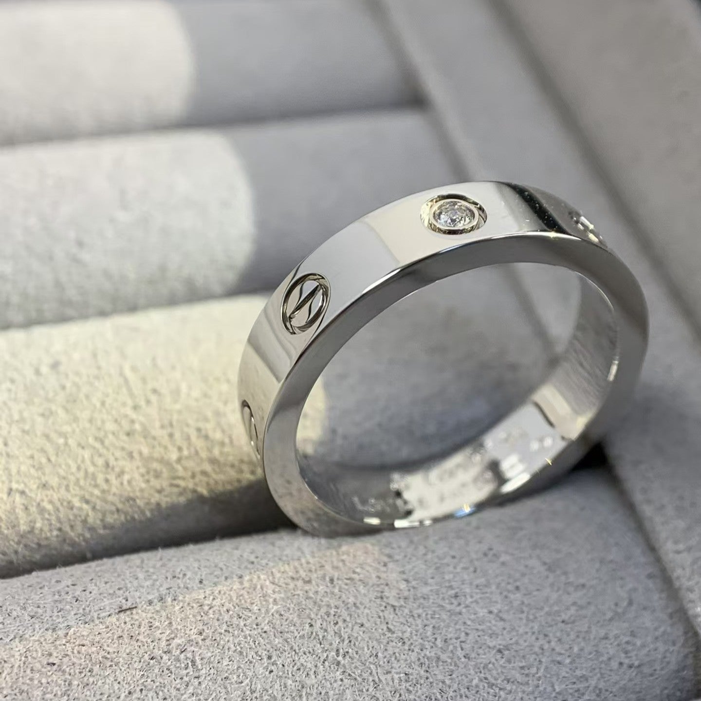 [Olivia JW]LOVE RING 4MM 1 DIAMOND SILVER