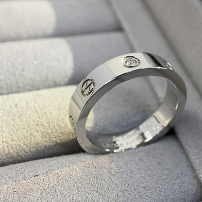 [Olivia JW]LOVE RING 4MM 1 DIAMOND SILVER