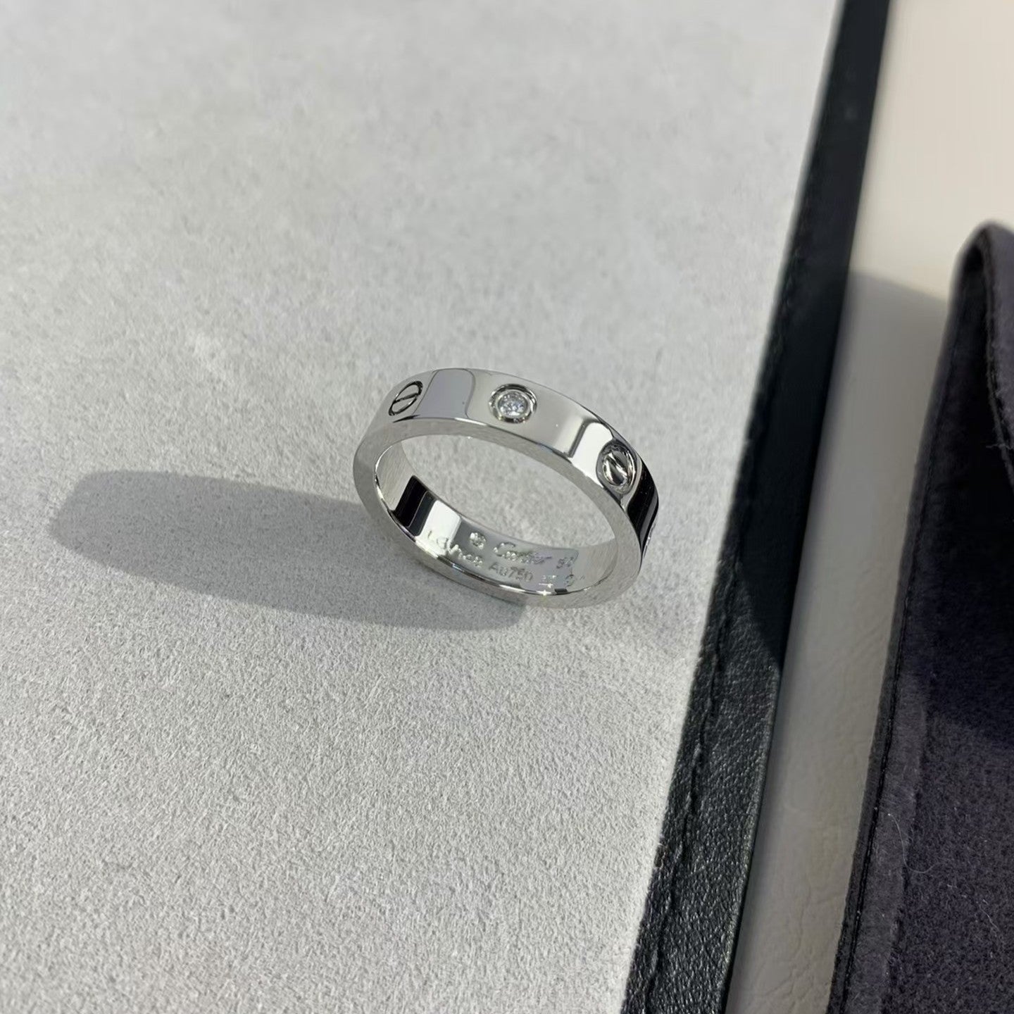 [Olivia JW]LOVE RING 4MM 1 DIAMOND SILVER