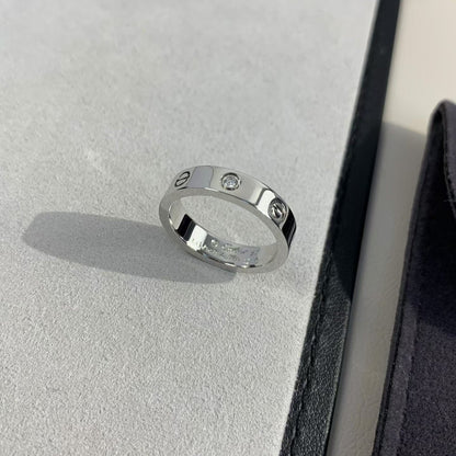 [Olivia JW]LOVE RING 4MM 1 DIAMOND SILVER