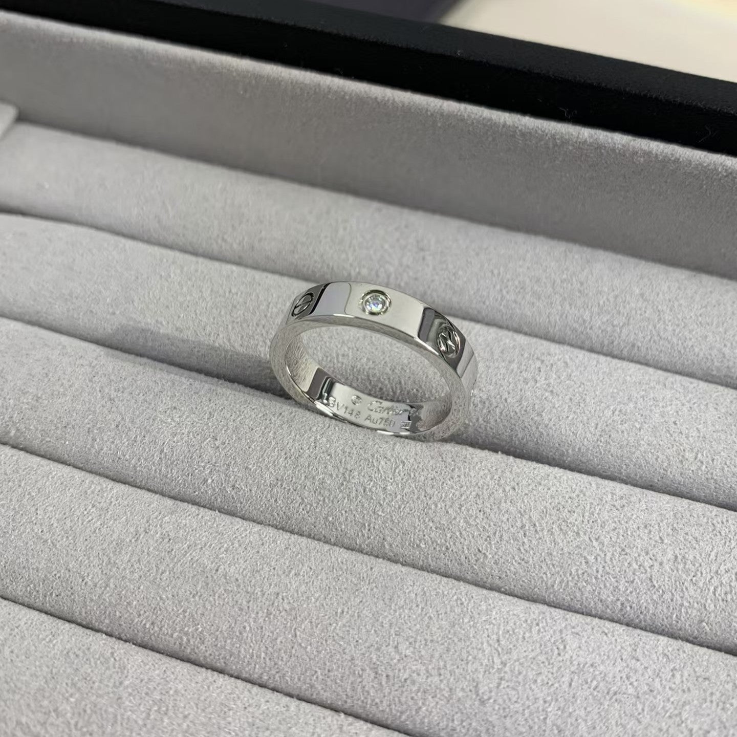 [Olivia JW]LOVE RING 4MM 1 DIAMOND SILVER