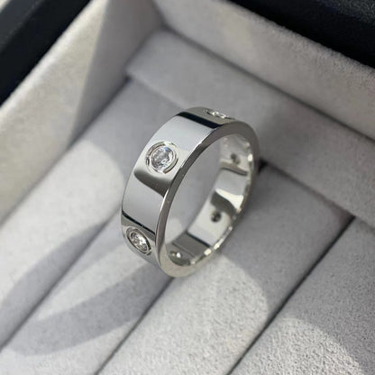 [Olivia JW]LOVE RING 5.5MM 6 DIAMONDS SILVER