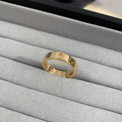 [Olivia JW]LOVE RING 4MM 1 DIAMOND PINK GOLD