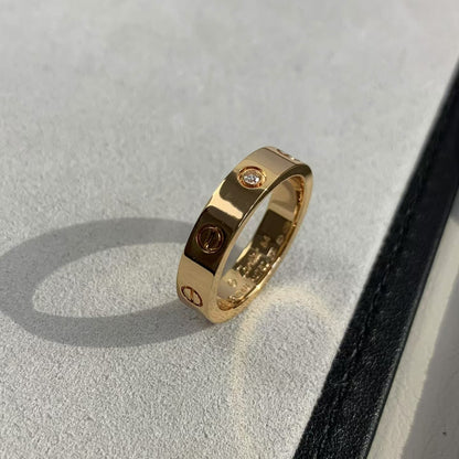 [Olivia JW]LOVE RING 4MM 1 DIAMOND PINK GOLD