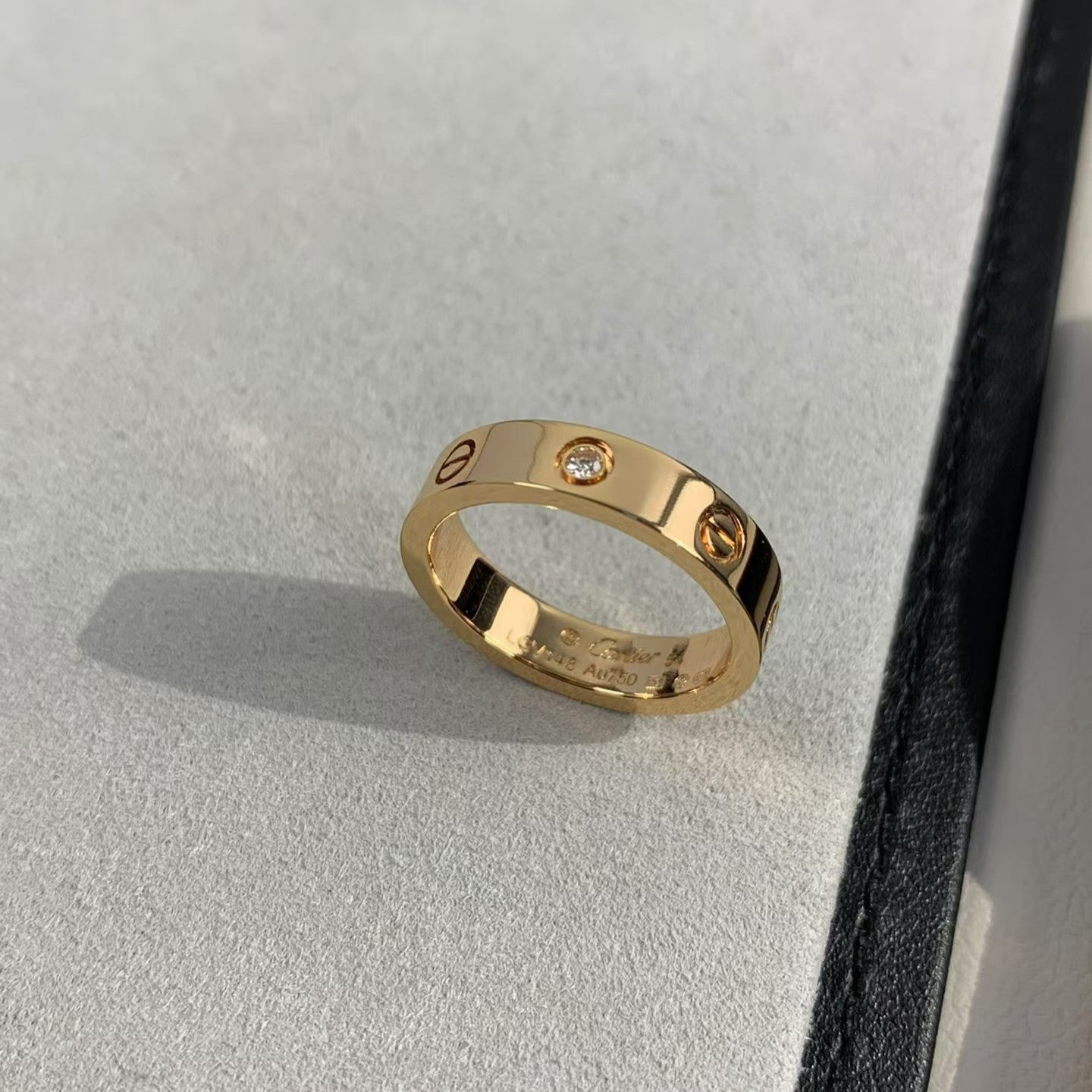 [Olivia JW]LOVE RING 4MM 1 DIAMOND PINK GOLD