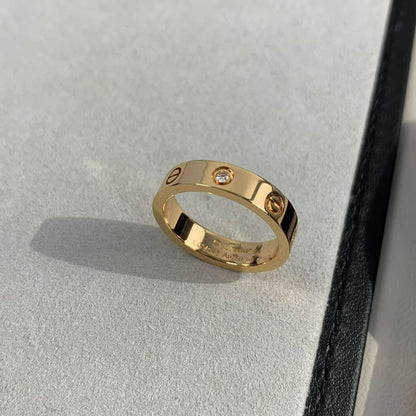 [Olivia JW]LOVE RING 4MM 1 DIAMOND PINK GOLD