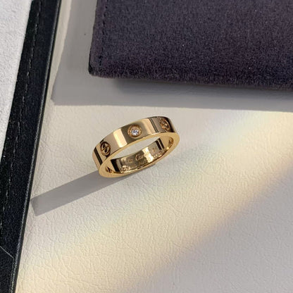 [Olivia JW]LOVE RING 4MM 1 DIAMOND PINK GOLD