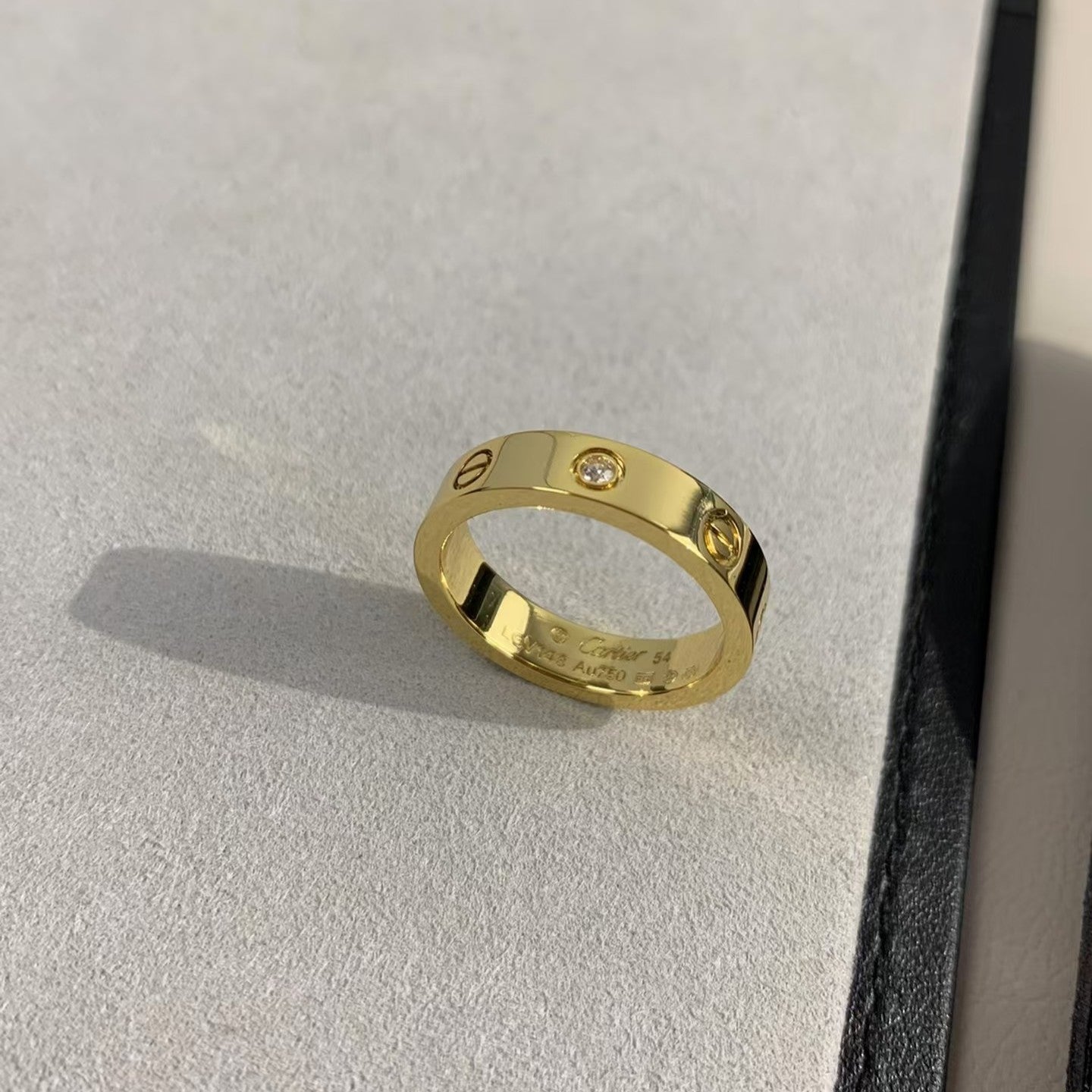 [Olivia JW]LOVE RING 4MM 1 DIAMOND GOLD