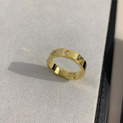 [Olivia JW]LOVE RING 4MM 1 DIAMOND GOLD