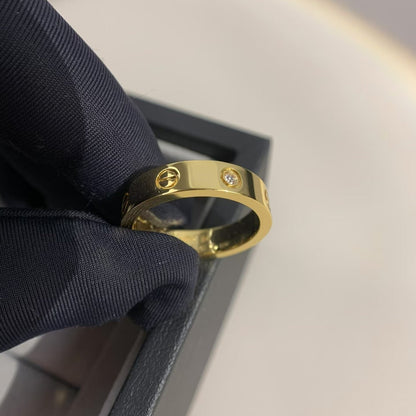 [Olivia JW]LOVE RING 4MM 1 DIAMOND GOLD