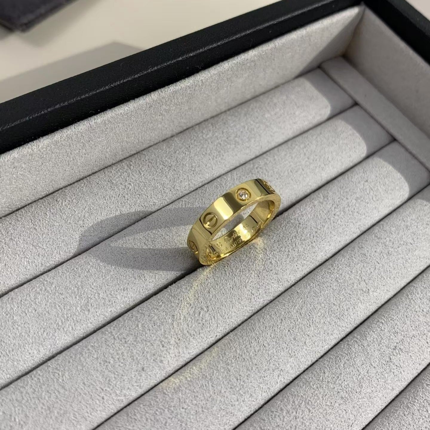 [Olivia JW]LOVE RING 4MM 1 DIAMOND GOLD