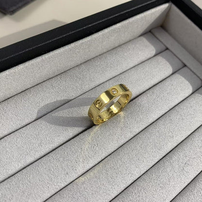 [Olivia JW]LOVE RING 4MM 1 DIAMOND GOLD