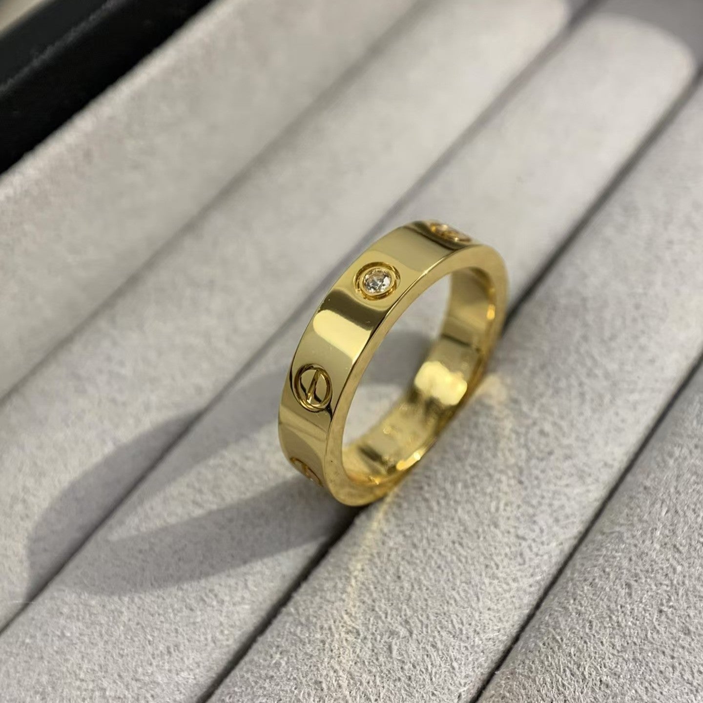 [Olivia JW]LOVE RING 4MM 1 DIAMOND GOLD
