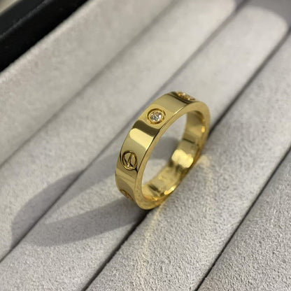 [Olivia JW]LOVE RING 4MM 1 DIAMOND GOLD