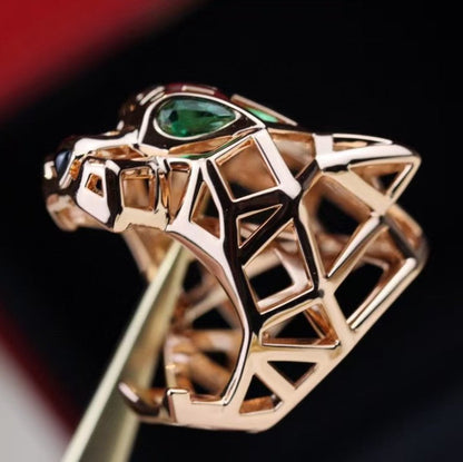 [Olivia JW]HOLLOW LEOPARD HEAD RING
