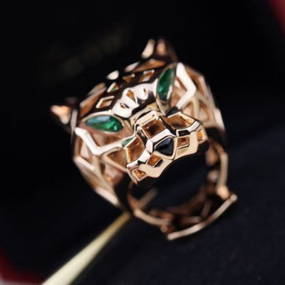 [Olivia JW]HOLLOW LEOPARD HEAD RING