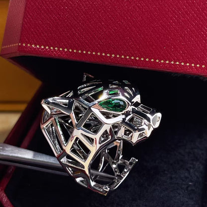 [Olivia JW]HOLLOW LEOPARD HEAD RING