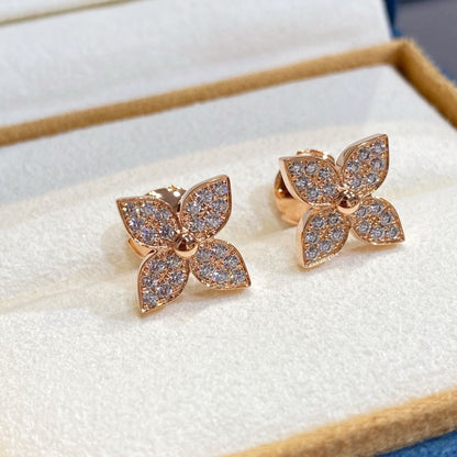 [Olivia JW]STAR BLOSSOM STUD EARRINGS PINK GOLD DIAMONDS