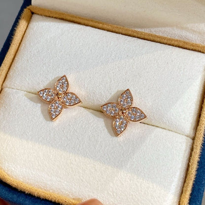 [Olivia JW]STAR BLOSSOM STUD EARRINGS PINK GOLD DIAMONDS