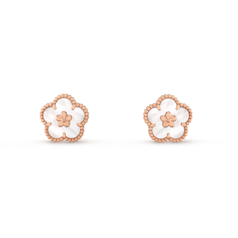 [Olivia JW]LUCKY PINK GOLD WHITE MOP EARRINGS