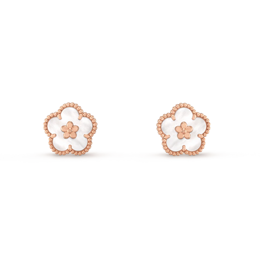 [Olivia JW]LUCKY PINK GOLD WHITE MOP EARRINGS
