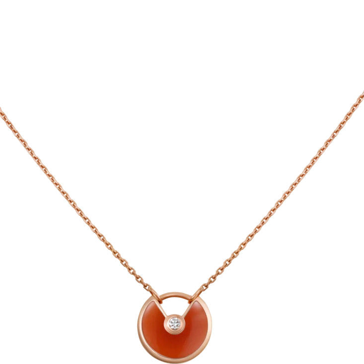 [Olivia JW]AMULETTE GOLD CARNELIAN ONYX NECKLACE