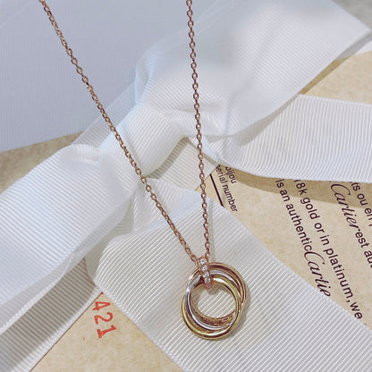 [Olivia JW]TRINITY NECKLACE GOLD  DIAMONDS